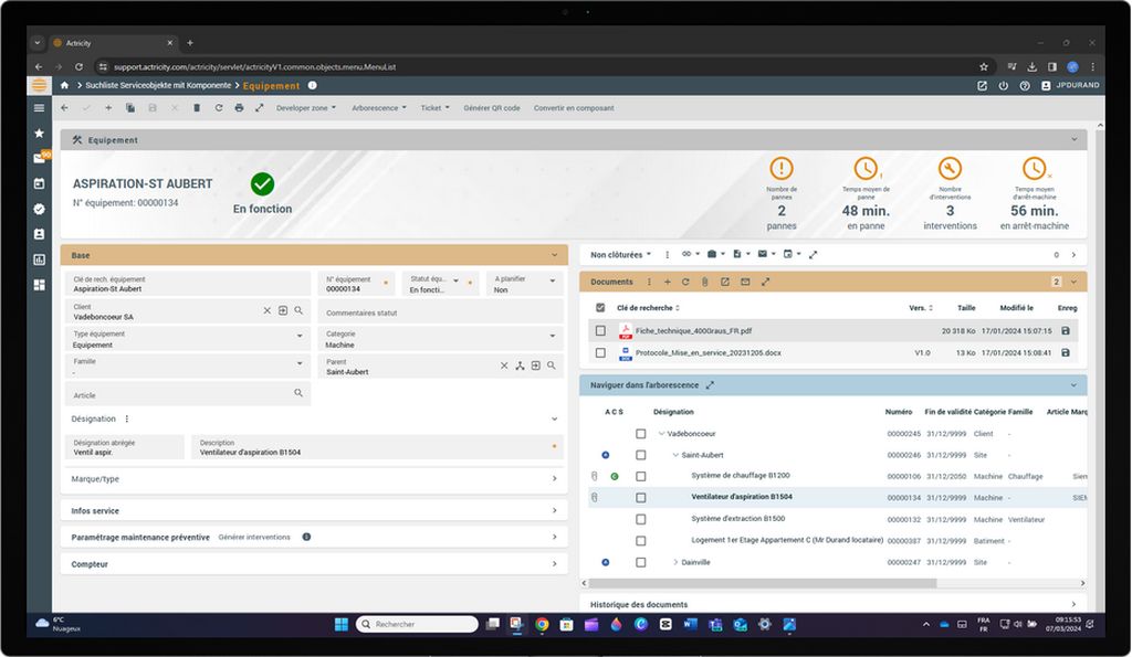 03/24 - Une gestion des équipements modernisée - Actricity ERP System