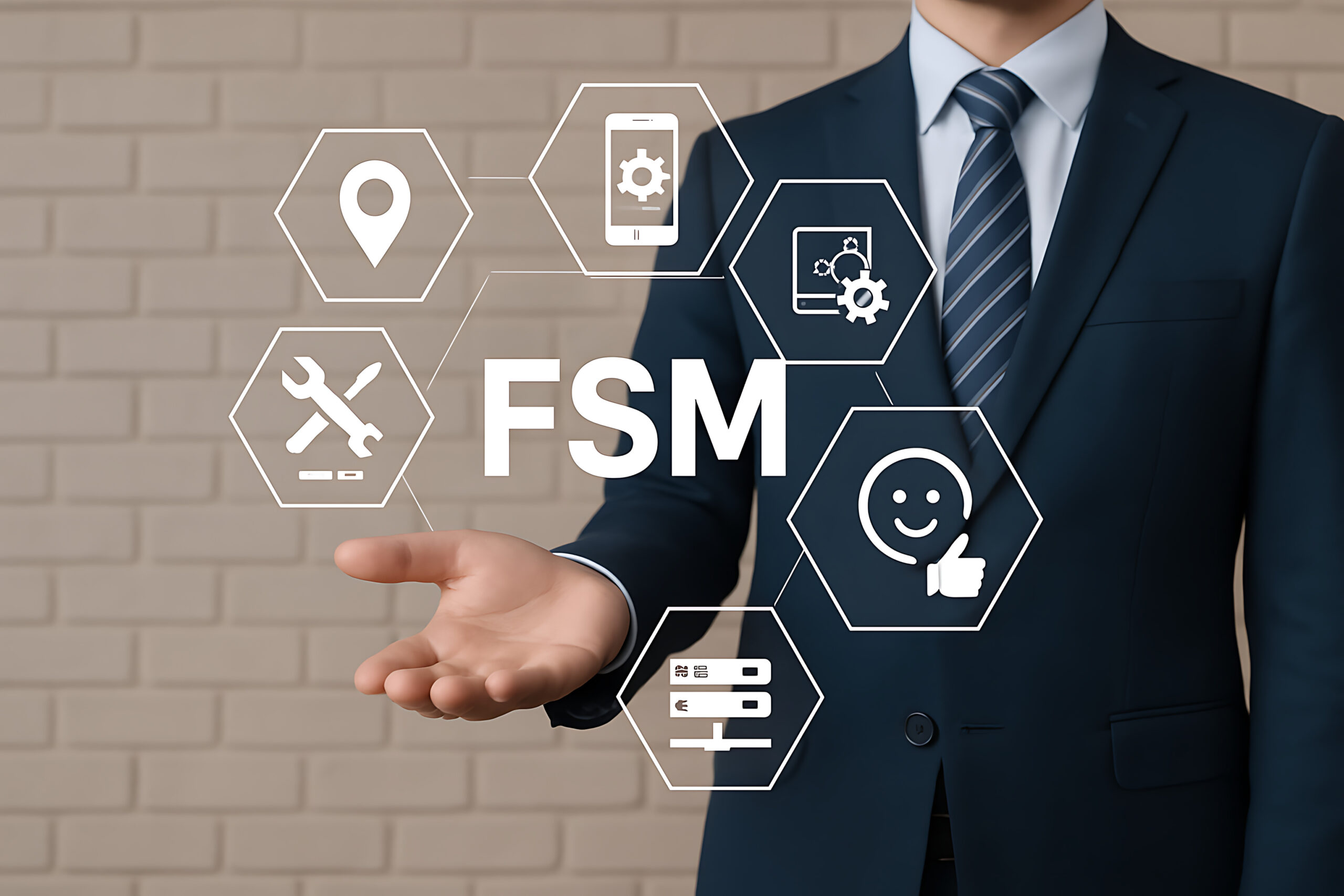 Symbolbild zur Field Service Management Software mit Service, Planung, Mobile App und Kundenzufriedenheit